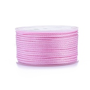 Polyester Braided Cords, for Jewelry Making Beading Crafting, Pink, 2mm, about 21.87 yards(20m)/roll(OCOR-I006-A01-17)