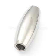 304 Stainless Steel Magnetic Clasps with Glue-in Ends, Column, Stainless Steel Color, 18x7mm, Hole: 3mm(STAS-O148-05B-P)