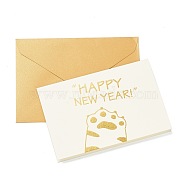 New Year Theme Paper Greeting Cards and Envelopes, Rectangle, Tiger Pattern, Greeting Card: 100x150x0.4mm, Envelop: 115x160x0.1mm(DIY-L060-A02)