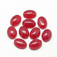 Natural White Jade Cabochons, Dyed, Oval, Crimson, 25x18x6~7mm(X-G-R415-18x25-28)