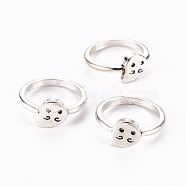Alloy Finger Rings, Cadmium Free & Lead Free, for Halloween, Ghost, Antique Silver, US Size 7 1/2(17.7mm)(RJEW-N036-003-RS)