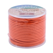 Elastic Cord, Polyester Outside and 30~40 Ply Latex Core, Dark Orange, 3mm, about 20m/roll(EW-WH0001-24-3MM)