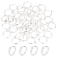 50Pcs Brass Adjustable Ring Findings, for Half Drilled Beads, Silver, US Size 9(18.9mm)(FIND-DC0002-26)