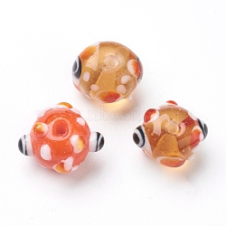 Handmade Bumpy Lampwork Beads, eye, Colorful, 12.5~14x12.5~14mm, Hole: 1.8mm, about 40pcs/strand, 14.96 inch(38cm)(LAMP-J092-08)