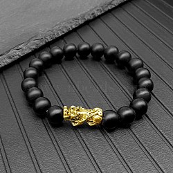 High Beauty Pure Black Bracelet Beaded Lucky Transfer Pixiu Bracelet Simple Style Couple Gift to the Small Market(YP1688-8)