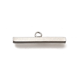 304 Stainless Steel Toggle Clasps, T-Bar, Stainless Steel Color, 5x20x2mm, Hole: 1.6mm(STAS-F311-08P)