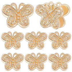 20Pcs Brass Beads, Nickel Free, Butterfly, Real 18K Gold Plated, 11x13.5x5mm, Hole: 1.5mm(KK-BBC0012-02)