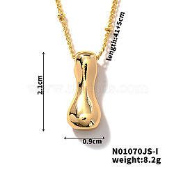 Simple and Stylish Brass Letter Pendant Satellite Chain Necklaces for Women Men, Golden, Letter I, 16.14 inch(41cm)(GF2554-9)