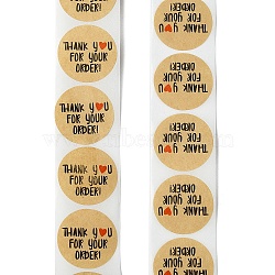 (Defective Closeout Sale: Wrong Pattern), Thank You Stickers, Self-Adhesive Paper Gift Tag Stickers, Adhesive Labels On A Roll for Party, Christmas Holiday Decorative Presents, Word, BurlyWood, Sticker: 25mm, 500pcs/roll(DIY-XCP0003-11)