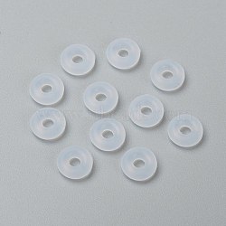 Rubber O Rings, Donut Spacer Beads, Fit European Clip Stopper Beads, White, 2mm(X-KY-R007-09)