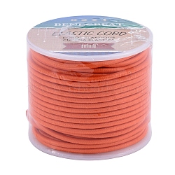 Elastic Cord, Polyester Outside and 30~40 Ply Latex Core, Dark Orange, 3mm, about 20m/roll(EW-WH0001-24-3MM)