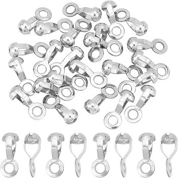 24Pcs 304 Stainless Steel Ball Chain Connectors, Pull Loop Connectors, Stainless Steel Color, 27x11x10mm, Hole: 5mm, Inner Diameter: 9mm