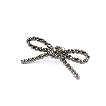 Twist Bowknot Zinc Alloy Ornament Clasps, for Purse, Handbag Making, Gunmetal, 28x60x4.5mm