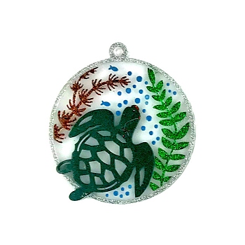 DIY Ocean Theme Pendant Silicone Molds, Resin Casting Molds, for UV Resin, Epoxy Resin Jewelry Making, Sea Turtle Pattern, 90x82x6mm, Hole: 1.8mm