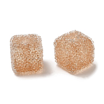 Resin Beads, with Rhinestone, Drusy Cube, Peru, 16x16x16mm, Hole: 3.6mm