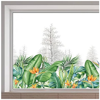 Self-Adhesive PVC Window Sticker, for Window Home Decoration, Leaf, 390x1180mm