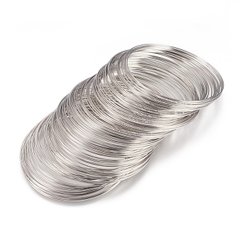 Steel Memory Wire, for Collar Necklace Making, Nickel Free, Platinum, 20 Gauge, 0.8mm, 115mm inner diameter, 600 circles/1000g