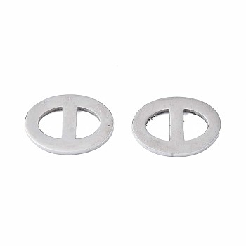 201 Stainless Steel Links Connectors, Oval, Stainless Steel Color, 11x8x1mm, Hole: 3x3.5mm