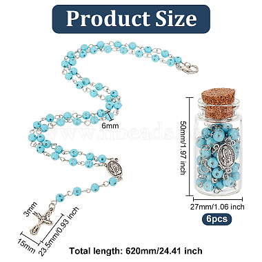 colliers de perles chapelet acrylique bleu ciel(NJEW-AB00002)-2