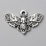 Alloy Pendant, Moth, Antique Silver, 13.5x20x2mm, Hole: 1mm(FIND-WH0156-58AS)