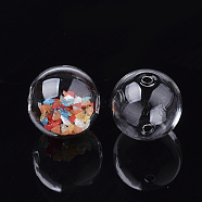 Handmade Blown Glass Globe Beads, Round, Clear, 15.5~16x15~15.5mm, Hole: 1.5~2mm(DH017J-1-16mm-1)