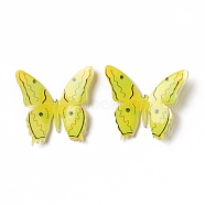3D Printed Opaque Acrylic Cabochons, Butterfly, Yellow, 20x22x3mm(MACR-F071-13B)