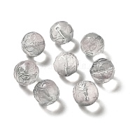Transparent Glass Beads, Gradient Color, Round, Light Grey, 12.5x12mm, Hole: 1.4mm(GLAA-D025-03K)