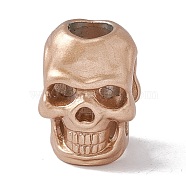 Zinc Alloy Cord Ends, End Caps, for Clasp Making, Skull, Matte Gold Color, 18.5x14x14mm, Hole: 6.3mm and 9.5mm(FIND-G027-01G)