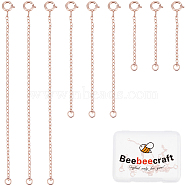 9Pcs 3 Style 925 Sterling Silver Cable Chain Extender, End Chains with Spring Ring Clasps, with S925 Stamp, Rose Gold, 1-1/4~3-1/4 inch(3.2~8.1cm), 3pcs/style(FIND-BBC0003-31)