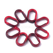 Acrylic Linking Rings, Quick Link Connectors, Imitation Gemstone Style, For Cable Chains Making, Oval, Red, 18.5x11.5x5mm, Inner Measure: 14x7mm, about 1130pcs/500g(OACR-T008-05G)