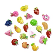 Self Adhesive Opaque Resin Stickers, Decoden Cabochons, Play Food, Imitation Food, Vegetable & Fruit, Mixed Color, 18~25.5x13~16x7.5~8mm(X-RESI-K009-03)