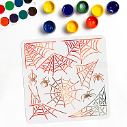 PET Hollow Out Drawing Painting Stencils, for DIY Scrapbook, Photo Album, Spider Web Pattern, 300x300mm(DIY-WH0402-053)