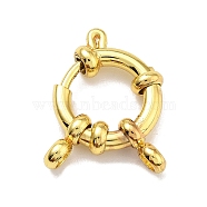 Ion Plating(IP) Stainless Steel Spring Ring Clasps, Real 18K Gold Plated, 20x13x4mm, Hole: 0.5mm & 2mm(STAS-G347-17E-G)