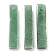Natural Green Aventurine Pendants, Rectangle Charms, 38~41x7.5~8x7.5~8mm, Hole: 1.5mm(G-M417-02A)
