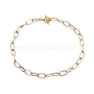 Unisex Aluminium Paperclip Chain Necklaces, with Alloy Toggle Clasps, Golden, 15.74 inch(40cm)(NJEW-JN02720)