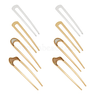 ARRICRAFT 8Pcs 4 Style French Hair Forks, U Shape Updo Hair Pins Clips, for Thin Thick Hair, Light Gold, 2pcs/style(OHAR-AR0001-01)