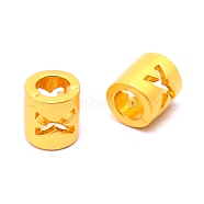 Alloy Letter Beads, Column, Matte Gold Color, Letter.X, 6.5x6mm, Hole: 3mm(PALLOY-WH0081-55X)