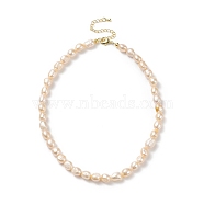 Natural Pearl Beaded Necklaces for Women, PeachPuff, 15.28 inch(38.8cm)(NJEW-JN04107-03)