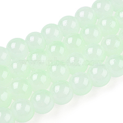 Baking Painted Imitation Jade Glass Round Bead Strands, Two Tone, Aquamarine, 6~6.5mm, Hole: 1mm, about 138~141pcs/strand, 30.71~31.10 inch(78~79cm)(DGLA-N003-6mm-08-1)