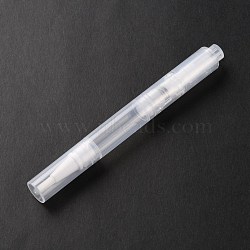 Plastic Transparent Twist Pens, Airless Pump Press Style, Fillable Brush Pen for Painting, Cosmetic, Nail Oil Pen, White, 122.5x12.5mm, Brush: 34x10mm, Capacity: 3ml(0.10fl. oz)(AJEW-WH0299-02)