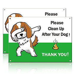 Aluminum Warning Sign, Rectangle with Word, Dog Pattern, 25x18x0.08cm(DIY-WH0220-012)