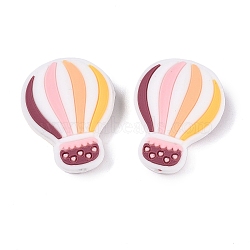 Silicone Beads, Hot Air Balloon, Colorful, 28x22x9.5mm, Hole: 2mm(AJEW-WH0304-20D)