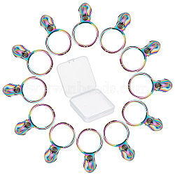 12Pcs Ring Zinc Alloy Replacement Zipper Sliders, for Luggage Suitcase Backpack Jacket Bags Coat, Colorful, 3.3x2x0.95cm(FIND-GF0001-53)