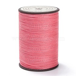 Round Waxed Polyester Thread String, Micro Macrame Cord, Twisted Cord, for Leather Sewing Stitching, Light Coral, 0.65mm, about 87.48 yards(80m)/roll(YC-D004-02D-010)