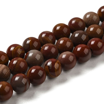 Natural Jasper Beads Strands, Round, 8~9mm, Hole: 1.4mm, about 46pcs/strand, 15.08~15.28''(38.3~38.8cm)