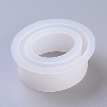 DIY Bangle Silicone Molds, Resin Casting Molds, For UV Resin, Epoxy Resin Jewelry Making, Oval, White, 85x96x37mm