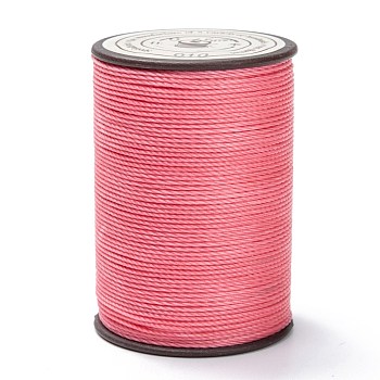 Round Waxed Polyester Thread String, Micro Macrame Cord, Twisted Cord, for Leather Sewing Stitching, Light Coral, 0.65mm, about 87.48 yards(80m)/roll