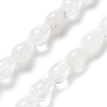 Natural Quartz Crystal Beads Strands, Rock Crystal Teardrop Beads, 9x6mm, Hole: 1.2mm, about 44pcs/strand, 15.75''(40cm)