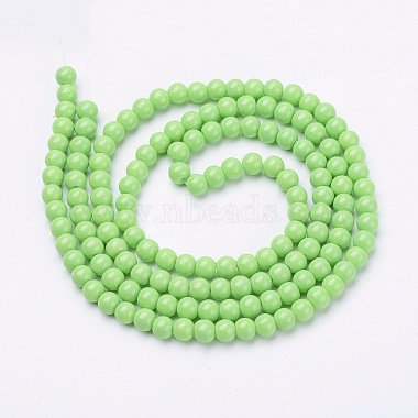 Painted Glass Round Bead Strands(X-DGLA-S071-6mm-20)-2