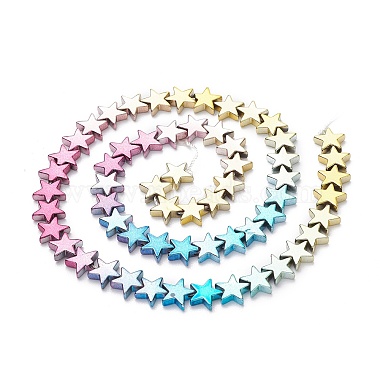 Rainbow Color Electroplate Non-magnetic Synthetic Hematite Beads Strands(X-G-L489-I01)-2